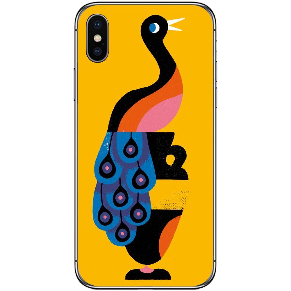 Phone Case Abstract Colorful Drawing Peacock Yellow APPLE Iphone X