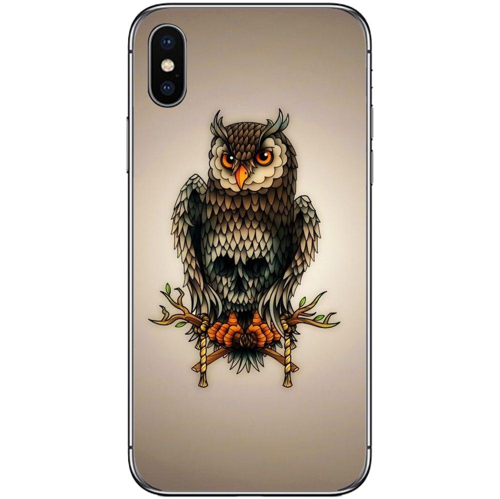 Phone Case Abstract Art Owl Skull APPLE Iphone X