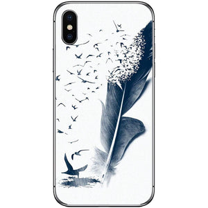 Phone Case Abstract Feather&birds APPLE Iphone X