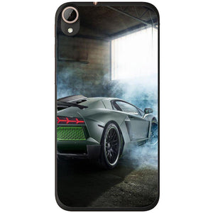 Phone Case Black Lamborghini Aventador HTC Desire 728