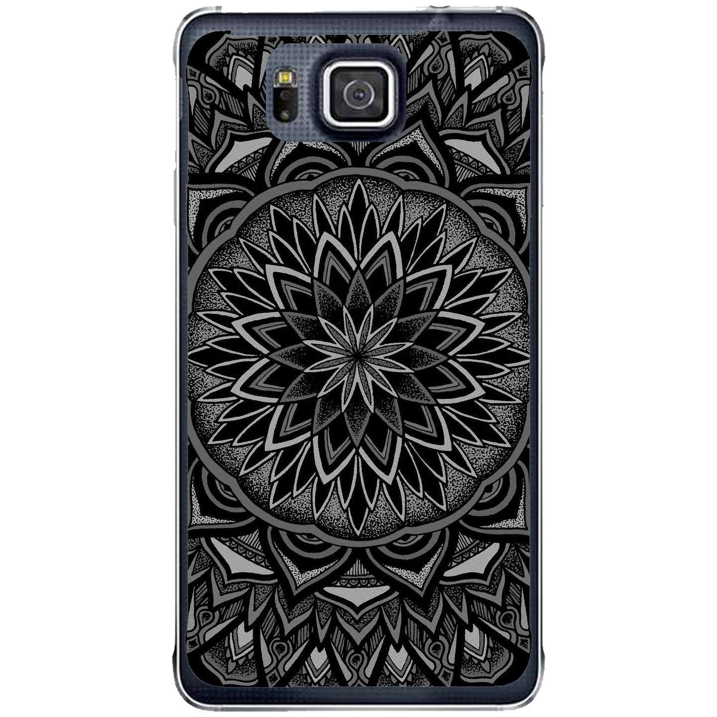 Phone Case Black Mandala Samsung Galaxy Alpha G850