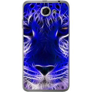 Phone Case Blue Neon Lion HTC Desire 516