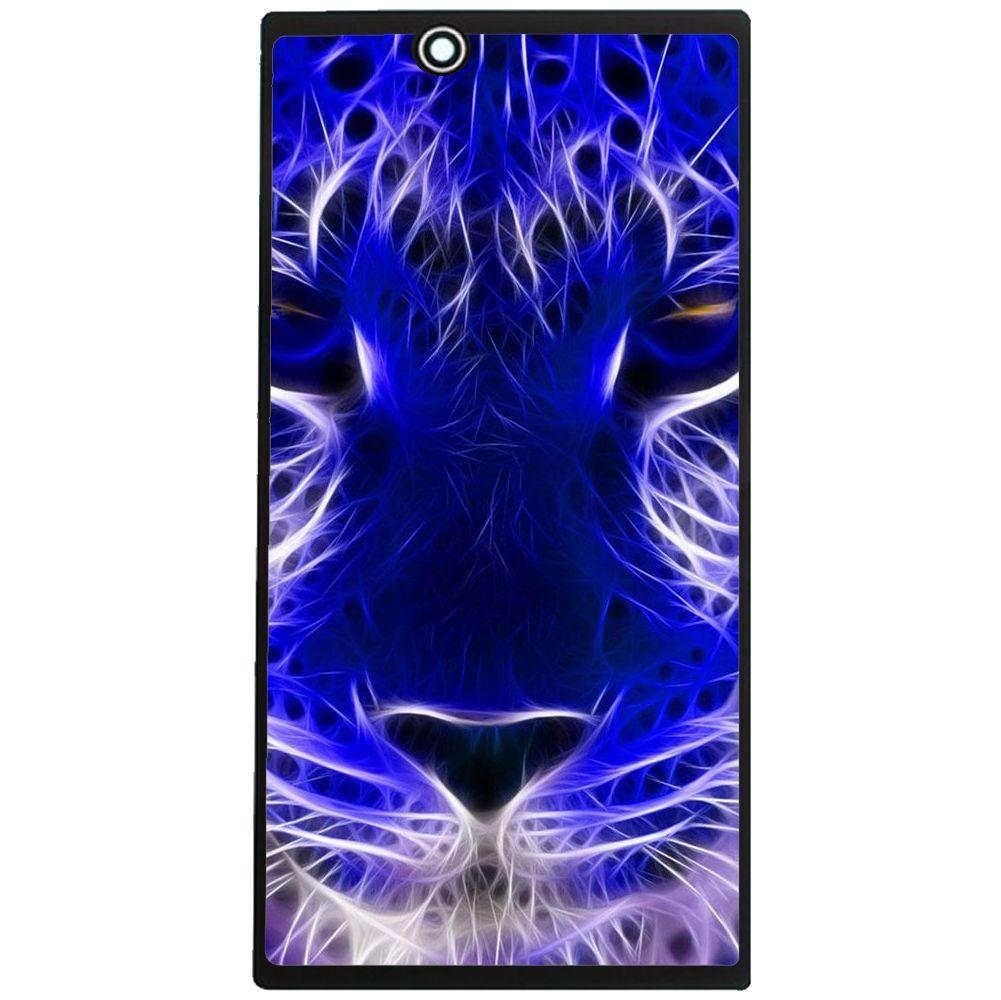 Phone Case Blue Neon Lion Sony Xperia Z C6602 C6603