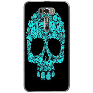 Phone Case Blue Flower Skull Asus Zenfone 2 Laser Ze601kl