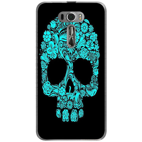 Phone Case Blue Flower Skull Asus Zenfone 2 Laser Ze601kl